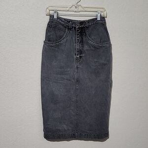 Spettro Skirt Womens Maxi Denim Black Light Wash Vintage Y2K Size 26